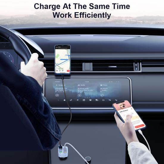 Car Charger 6-in-1 Safe Charging Mini QC 3.0 3.1A 6 USB Fast Charge Automotive Charger for Automobile