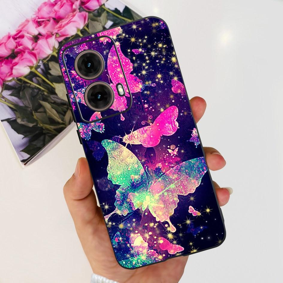 Чехол для Motorola Moto G85 MotoG85 5G 2024 Модный Цветочный Мягкий Силиконовый Чехол для Телефона Для Motorola G85 MOTO G 85 Защитный Fundas
