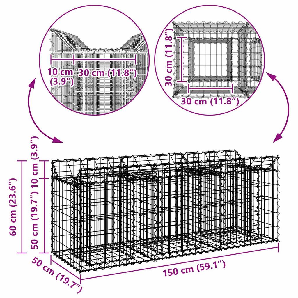 Gabion Raised Bed Silver