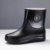 Men's New Comfortable Rain Boots Medium and Short Tube Casual Walking Waterproof Work Wear-resistant Water Shoes Winter
