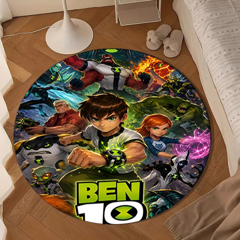 Ben Alien Force Round Rug for Livingroom,Bedroom, Palyroom, Chair Rug, Area rug, Circle Carpet, Large Size Decor Fan Christmas gift