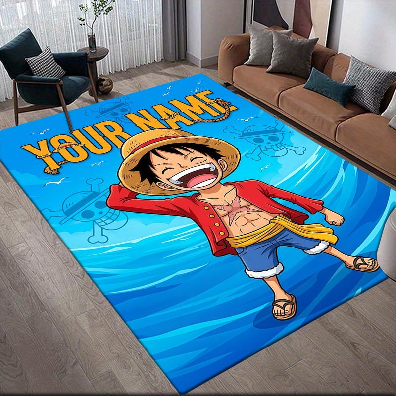 Custom Name,One Piece Home Sofa Decoration for Living Room & Bedroom, Non‑Slip Play Flannel Floor Mat for Game Room