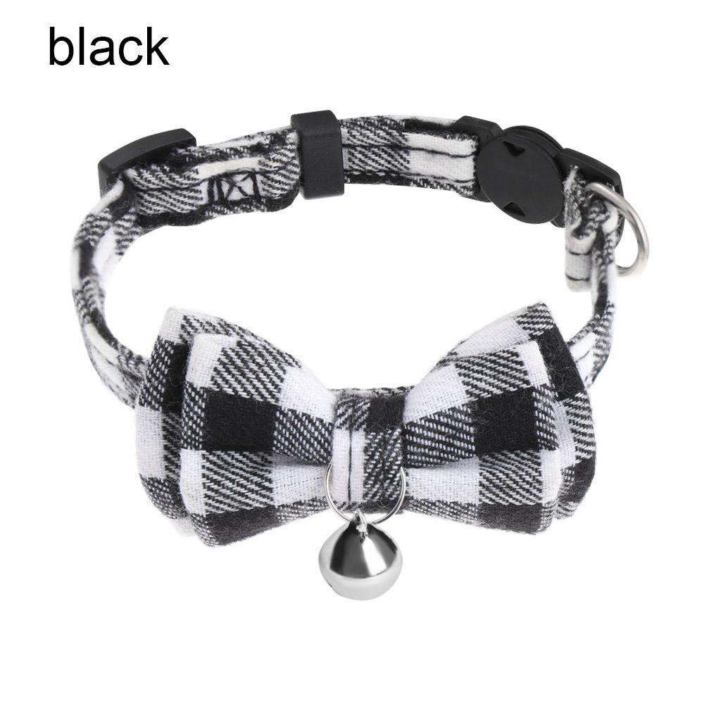 Cat Buckle with Bell Grid Collar Cats Collar Pet Supplies Puppy Collar Kitten Collar