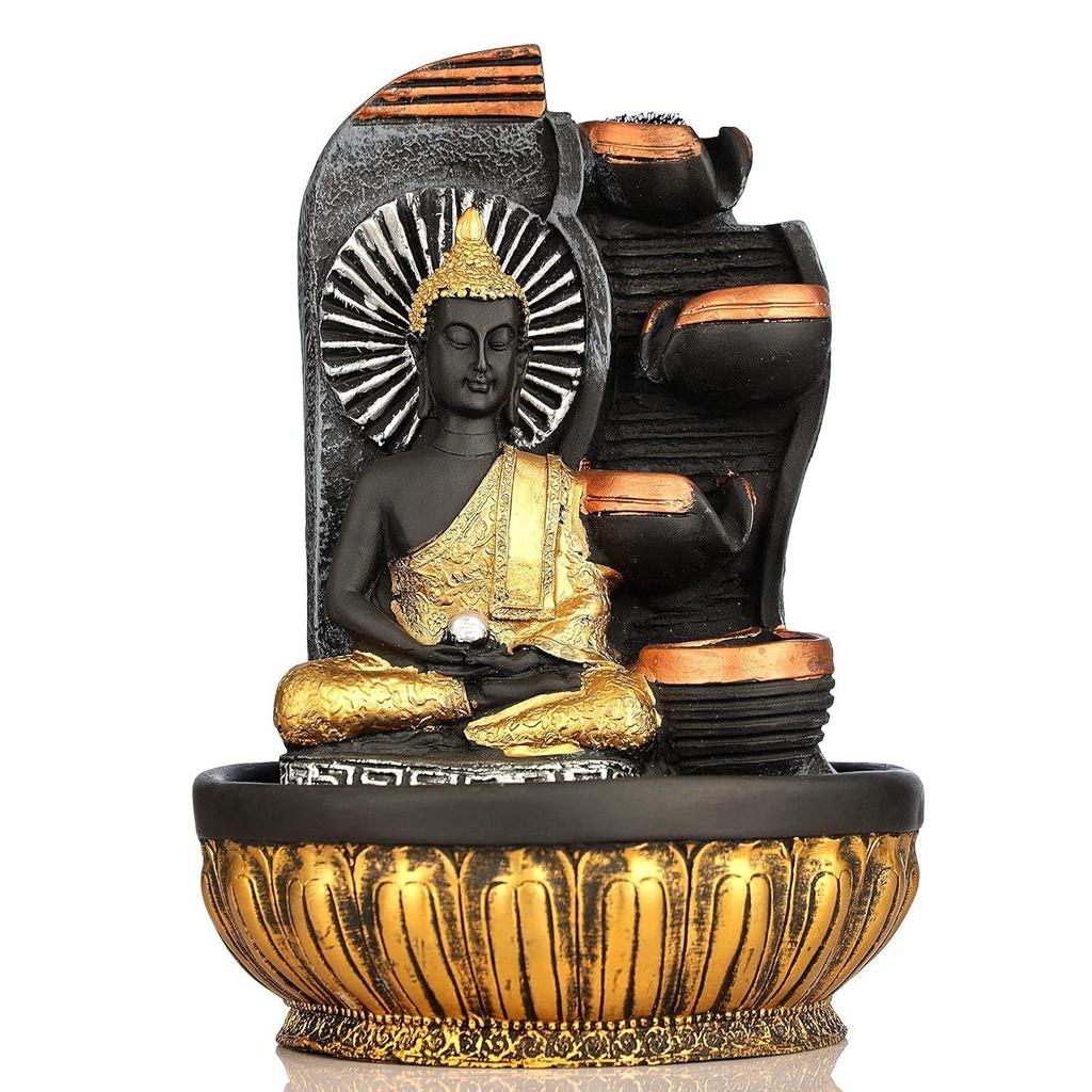 Настольный фонтан из полирезины для помещений и улицы со светодиодными лампами, украшение для дома, подарок, подарочный товар, новый