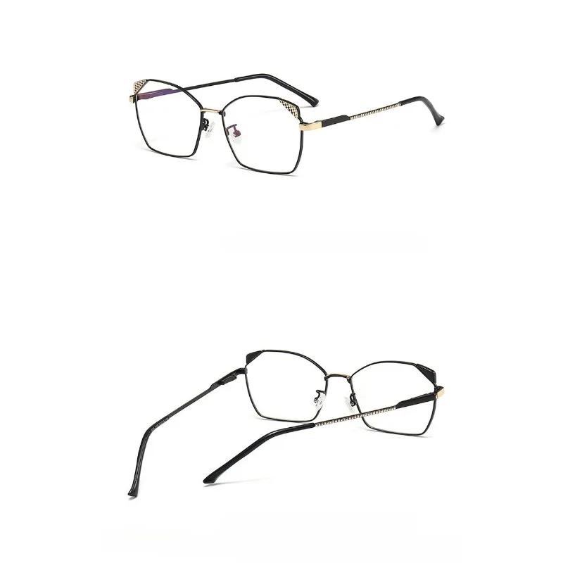 Trendy Blue Light Blocking Glasses Ultralight Square Frame Women Designers Metal Anti Eye Strain