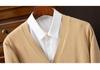 Men's Plus Size V-neck Knit Cardigan Sweater for Autumn & Winter