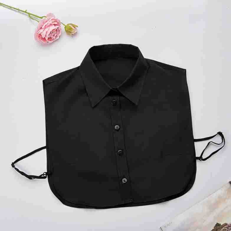 Guangzhou Wool Woolen Large Simple Black And White Collage Shirt Versatile False Collar