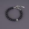 [KOAI] 8mm Matte Onyx Fleur-de-Lis Lucky Bracelet