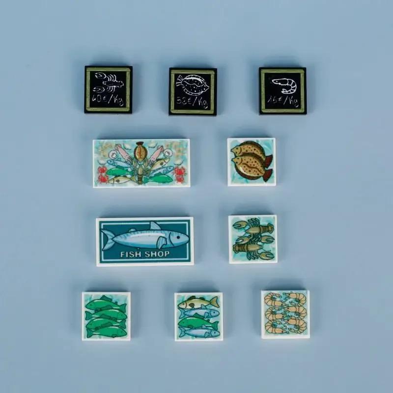 Конструктор Принтованные Кирпичики Морепродукты Овощи Мороженое Экспресс-посылка Компьютерный Контроллер Рождественские Хэллоуин Подарки MOC