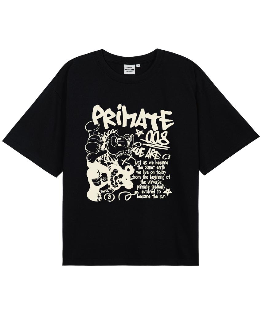 PRIMATE [Cool Cotton] Angeldem Oversized Short Sleeve T-Shirt 8 Colors (B Type)