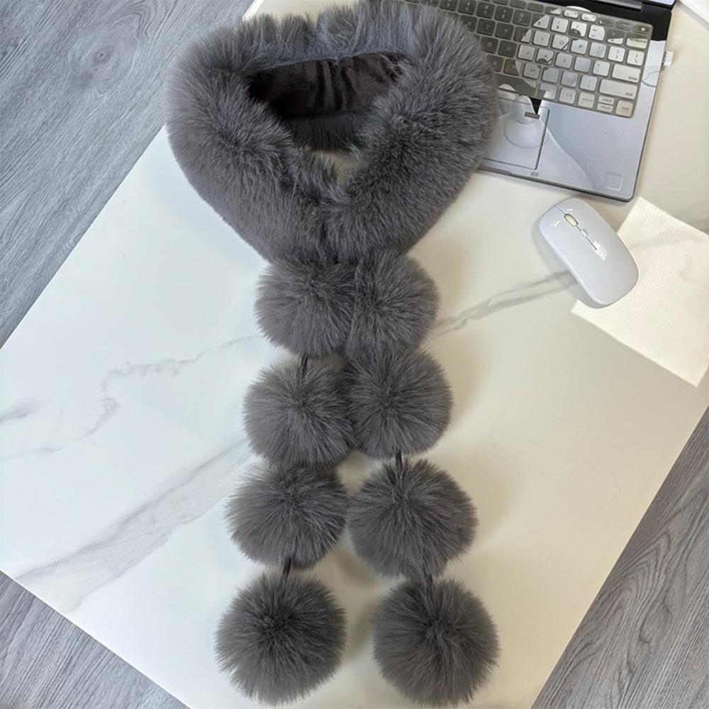 Warm Magnetic Imitation Fur Scarf Faux Rabbit Fur Women Winter Scarves Cute Plush Scarf For Girls