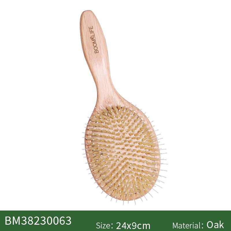 Boomslife Name Boar Bristle Hair Brush Mix Nylon Oak Wood Comb for Hair Women Scalp Massage Detangling HairBrush Barber
