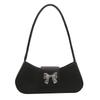 Temperament Simple Fashion Bow Gentle Texture Shoulder Bag Women'S Spring And Summer Armpit Bag Small Square Bag