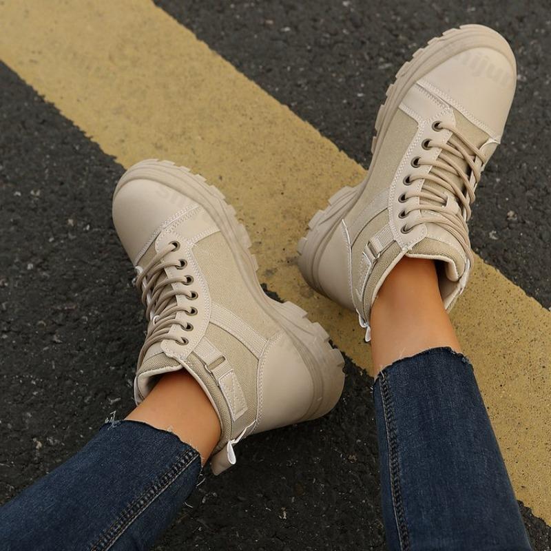 Fashion Women Short Boots Women Sneakers New High-top Sneakers Women Thick Bottom Heightening Casual Shoes 2025 Autumn Ankle Boots