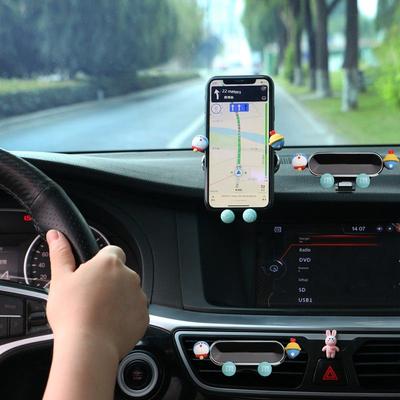 Автомобильный держатель для телефона на приборную панель, наклейка в воздуховод, женский, милый, мультяшный, рама для фиксации автомобильной навигации