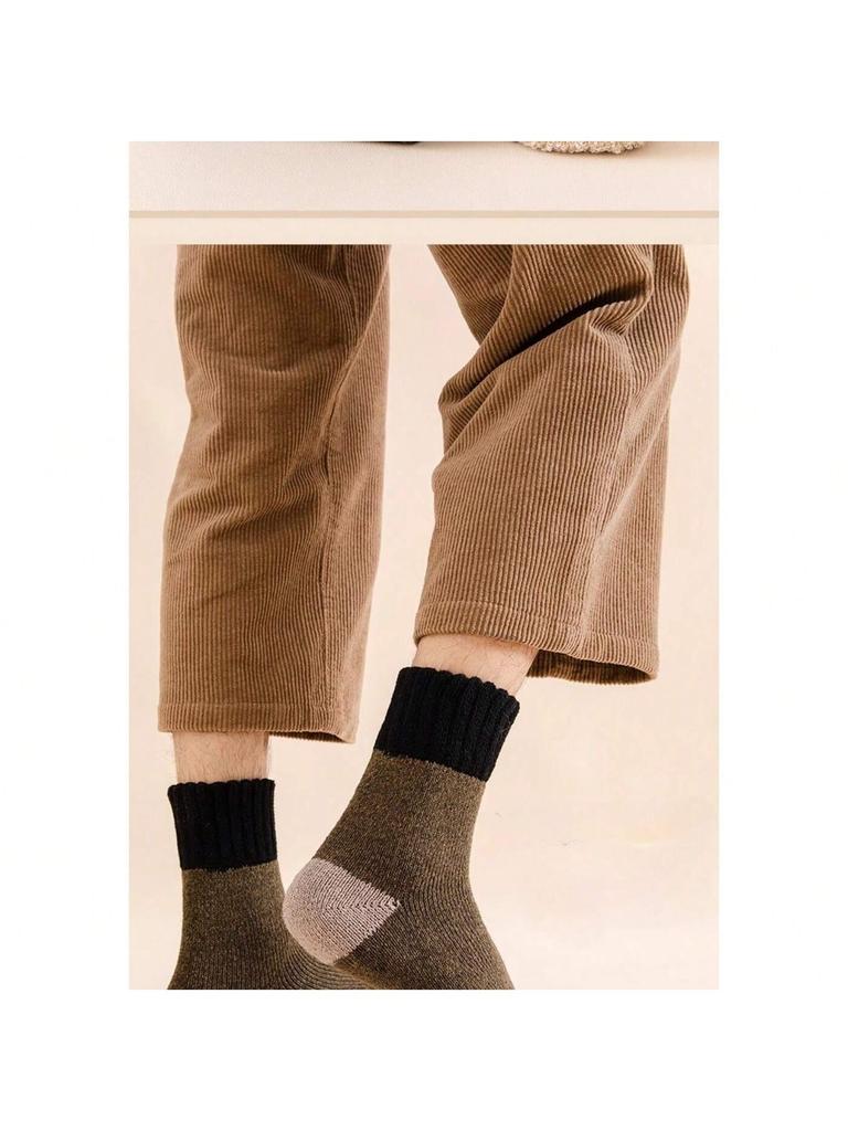 Wool Socks Men Thick Winter Cashmere Vintage Harajuku Style Long Warm Sock Comfortable Male Husband Gift