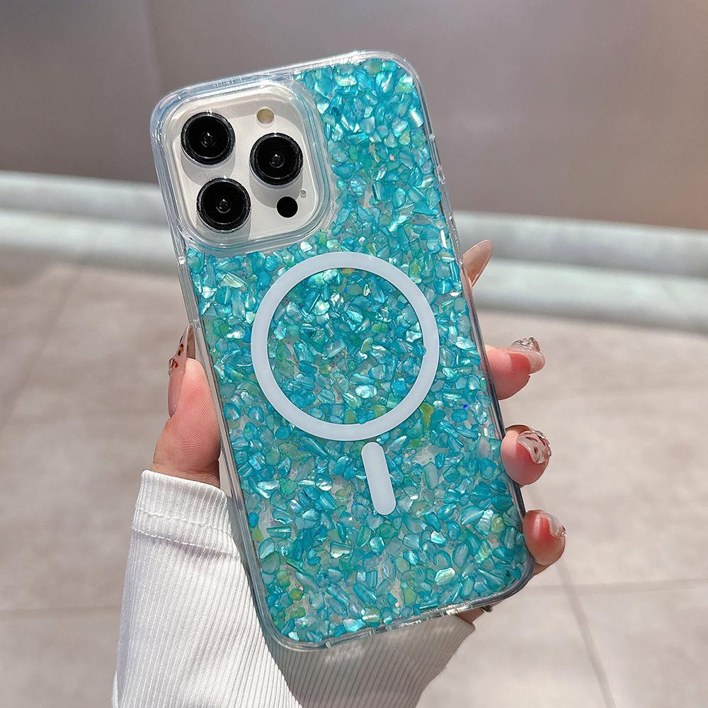 For iPhone 15 Pro Case Compatible with MagSafe Epoxy PC+TPU Shockproof Phone Cover