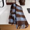Yu Shuxin Style Plaid Cashmere Scarf - Women's Winter Korean Fashion, Thick & Warm