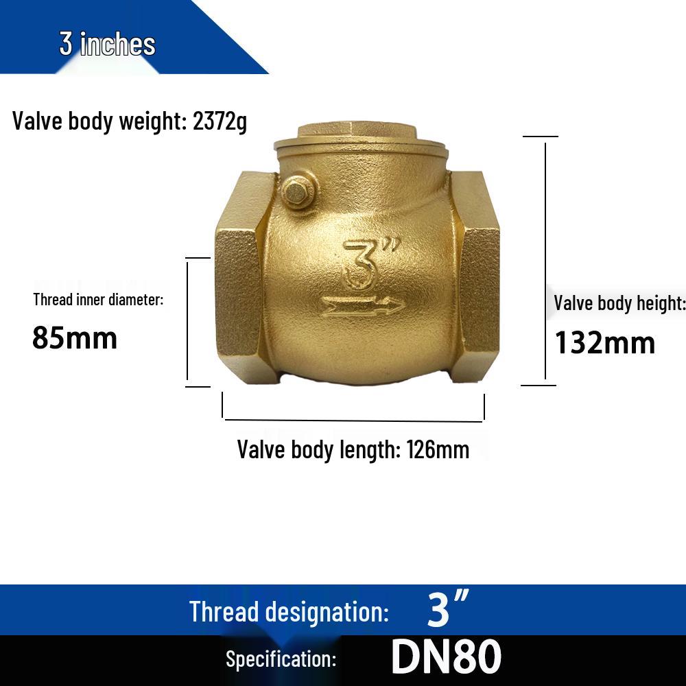 All-Copper High-Temp Horizontal Check Valve, 1/2" & 3/4" Sizes, Steam Heating Boiler Non-Return Valve