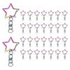 30 шт. Металлический пружинный карабин Брелок Звездная форма Вращающийся карабин Кольцо для ключей Цепочка Подвесная пряжка с открытыми соединительными кольцами для DIY поделок Сумка Радуга