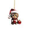 Cartoon Cat Unique Car Hanging Decor Festive Acrylic Gift For Christmas Enthusiasts