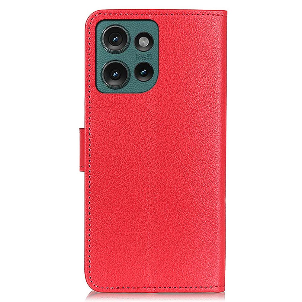 For Motorola Edge 50 5G Wallet Case PU Leather Phone Cover Litchi Texture