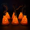 Battery Operated Halloween Light Pumpkin Broom Light, Hanging LED Witch Lamp, Spooky Decorative for Holiday Party Ornament