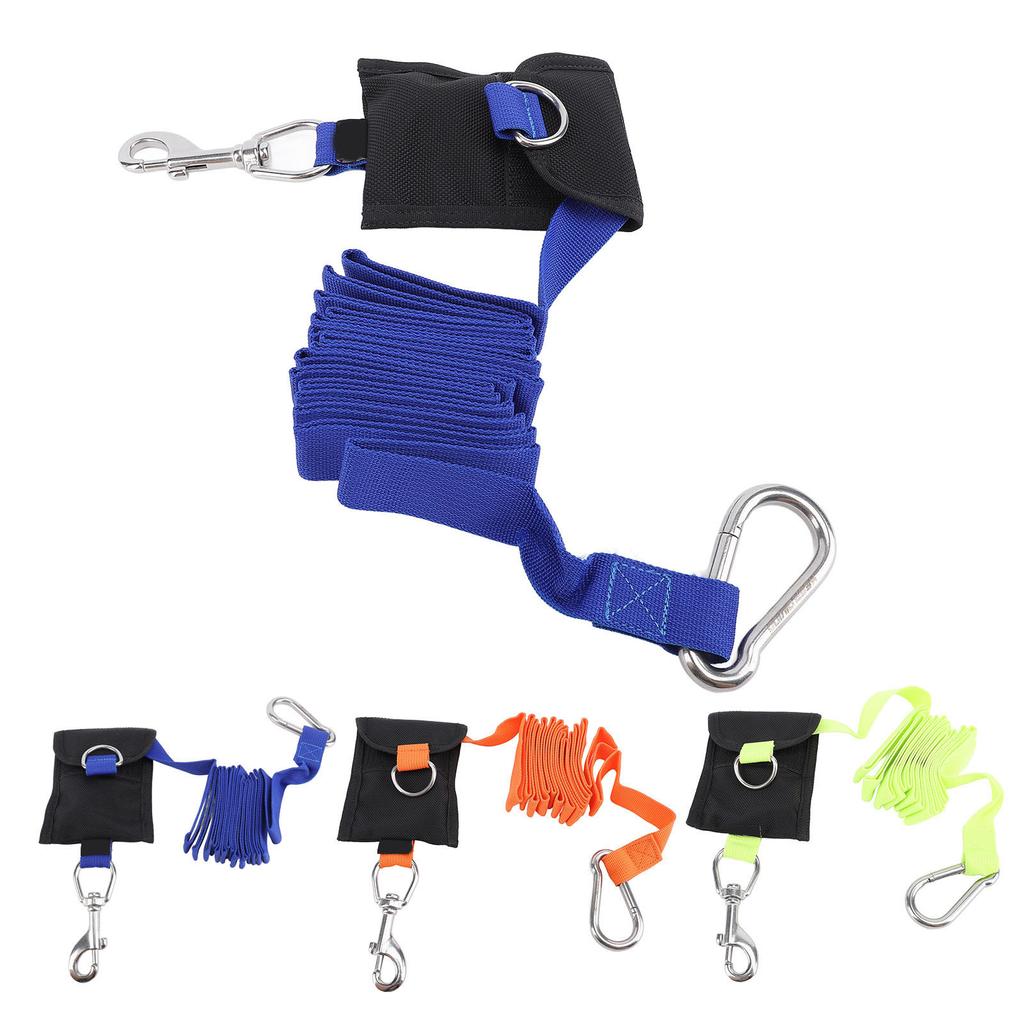 Scuba Diving Lanyard 2.6M Nylon BCD Side Mount Anti Lost Strap Underwater Safety Rope with Stainless