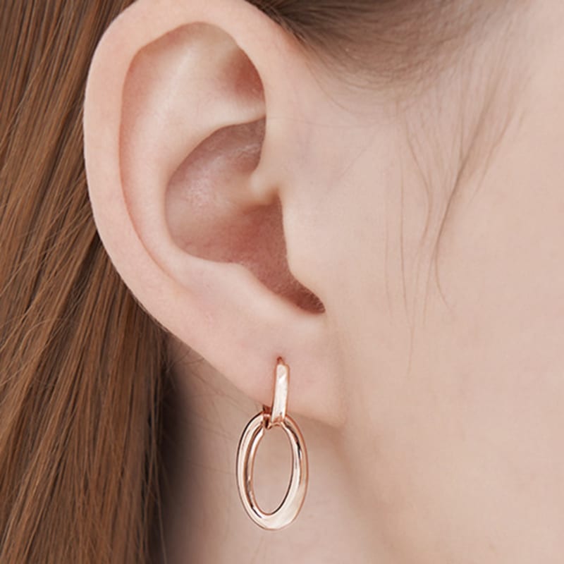CRANNE 14K GF Крупные круглые серьги-подвески на защелке C24EGF194