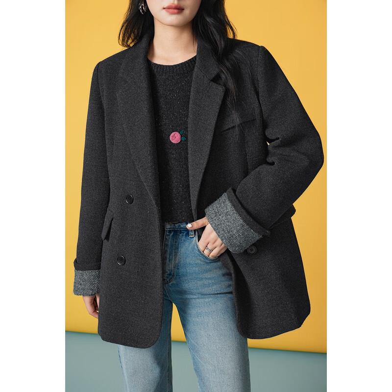 Basic House Women's Lapel Down Blazer Jacket