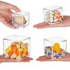 Прозрачные акриловые коробки, маленькие квадратные кубические контейнеры с крышкой, пластиковый органайзер для хранения конфет, таблеток, крошечных ювелирных изделий