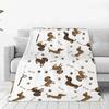 Dachshund Dog Flannel Blankets Funny Pet Soft Warm Throw Blanket for Chair Airplane Travel Pattern Bedspread Sofa Bed Cover#