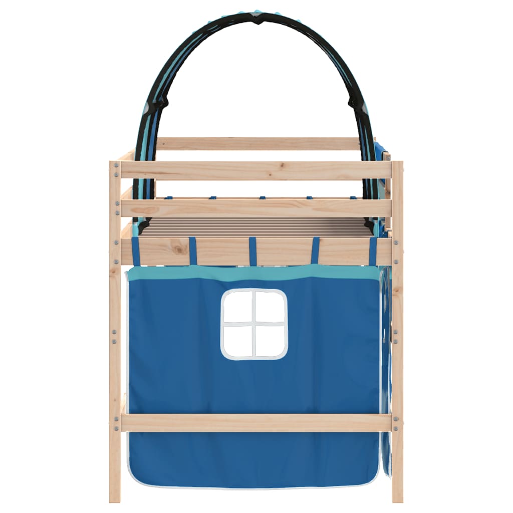 Kids  Loft Bed with Tunnel Blue 80 x 200 cm Solid Pine Wood