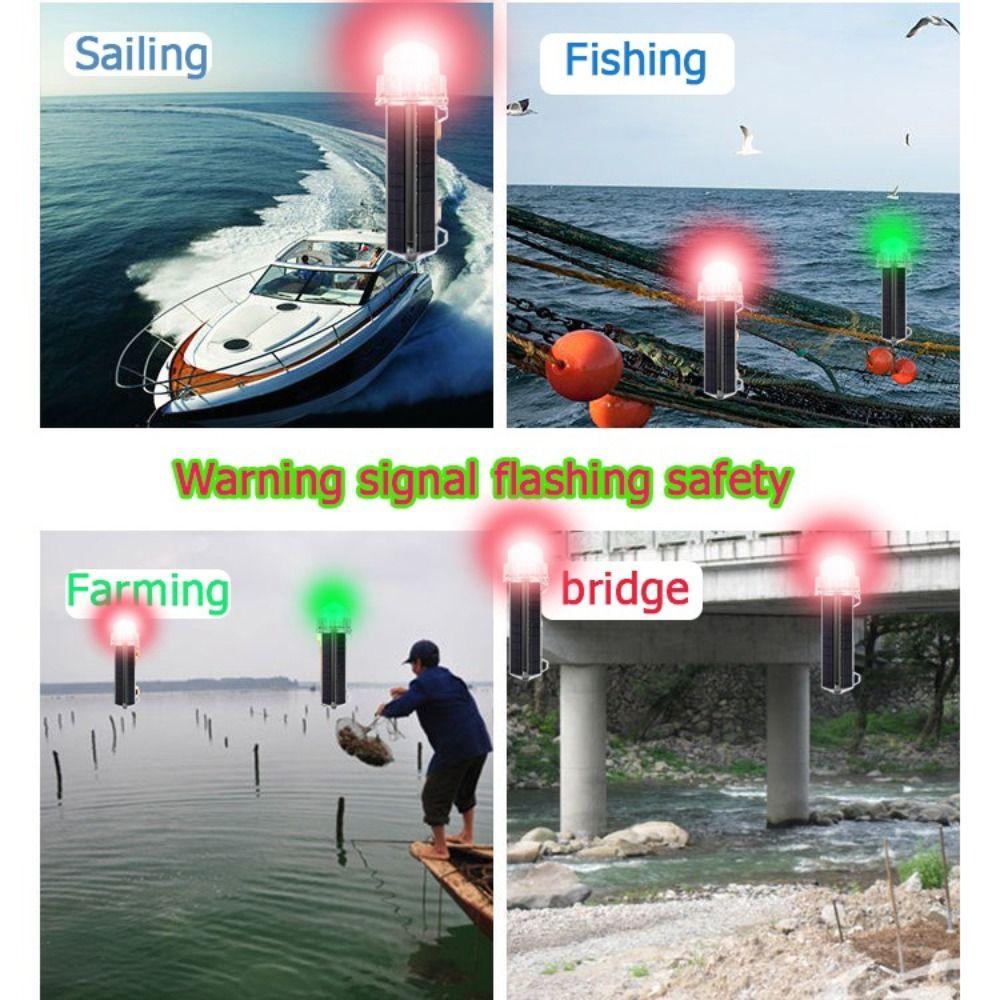 Warning Lamps Solar Powered Net Mark/Position Flashing Marine Signal Light Marine Navigation Light