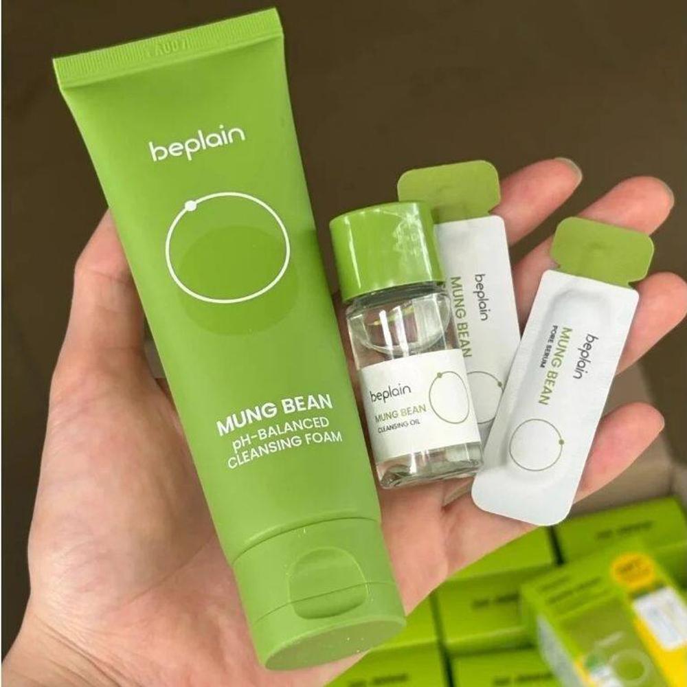 BEPLAIN Mung Bean pH-balanced Cleansing Foam Set / Deep Cleansing, Moisturizing, Korean Cosmetics, Kbeauty