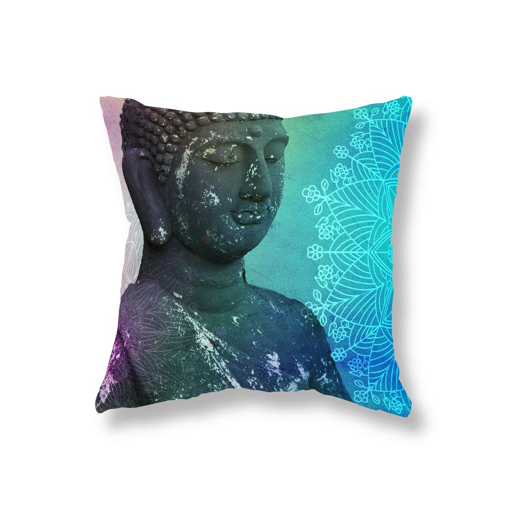 Наволочка с изображением Будды для медитации, украшение для дивана, прикроватная тумбочка для офисного игрового стула, чехол для подушки, домашний декор, наволочка 45x45 см