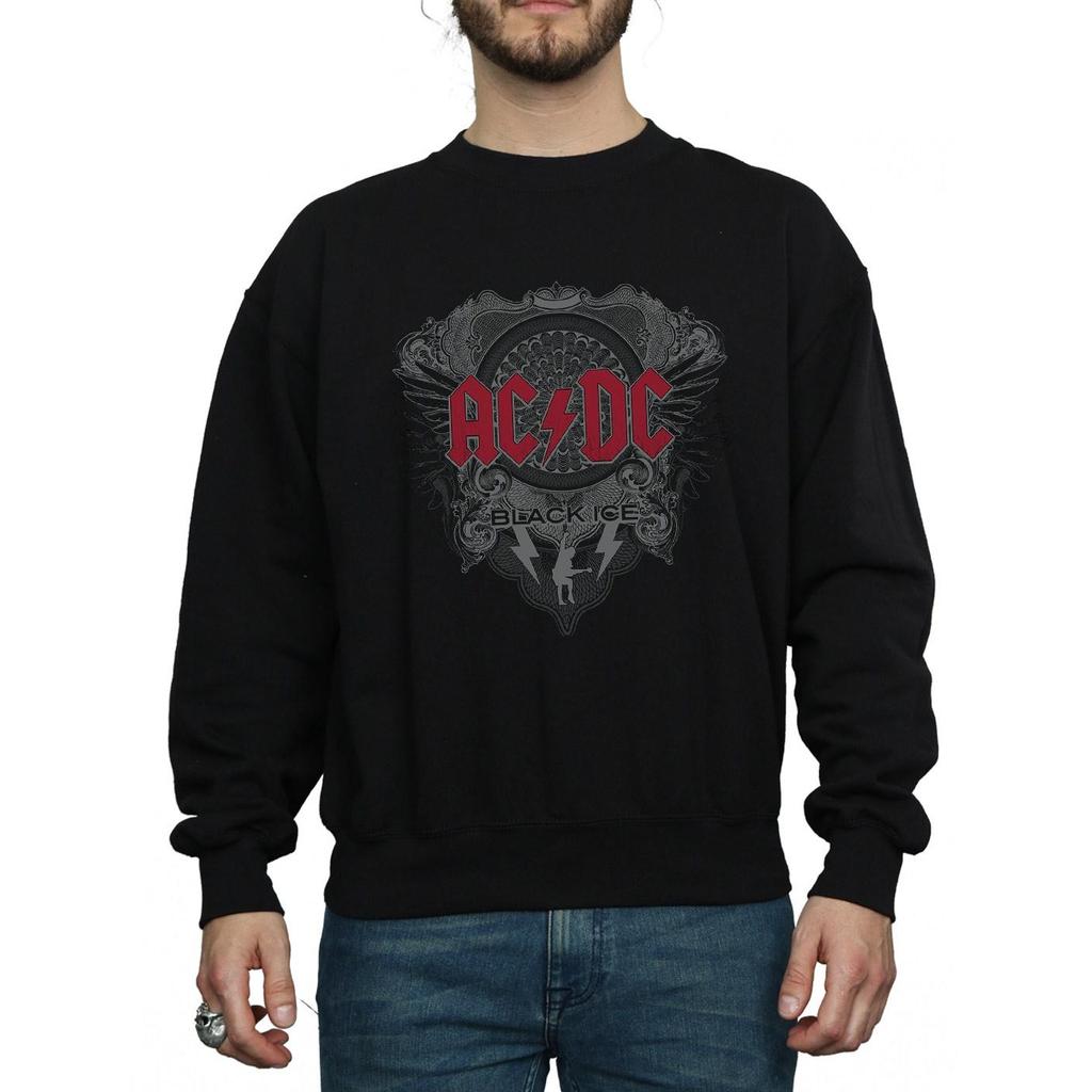 AC/DC Mens Black Ice With Red Sweatshirt