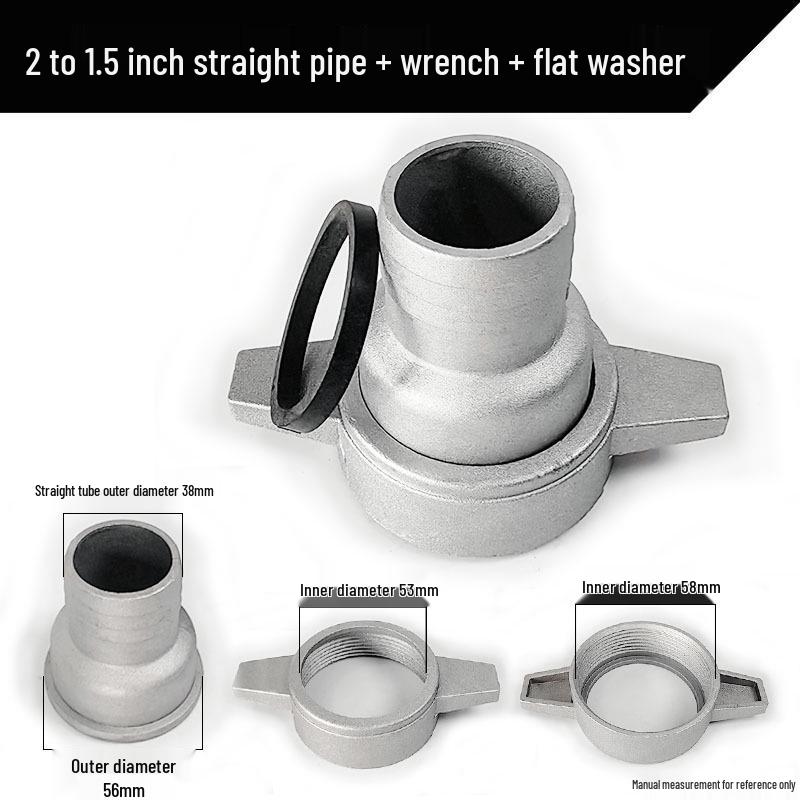 Бензиновый двигатель Водяной насос Полный набор аксессуаров: Самовсасывающий насос с алюминиевым соединителем 2/3/4 дюйма, прямым патрубком и плоской шайбой.