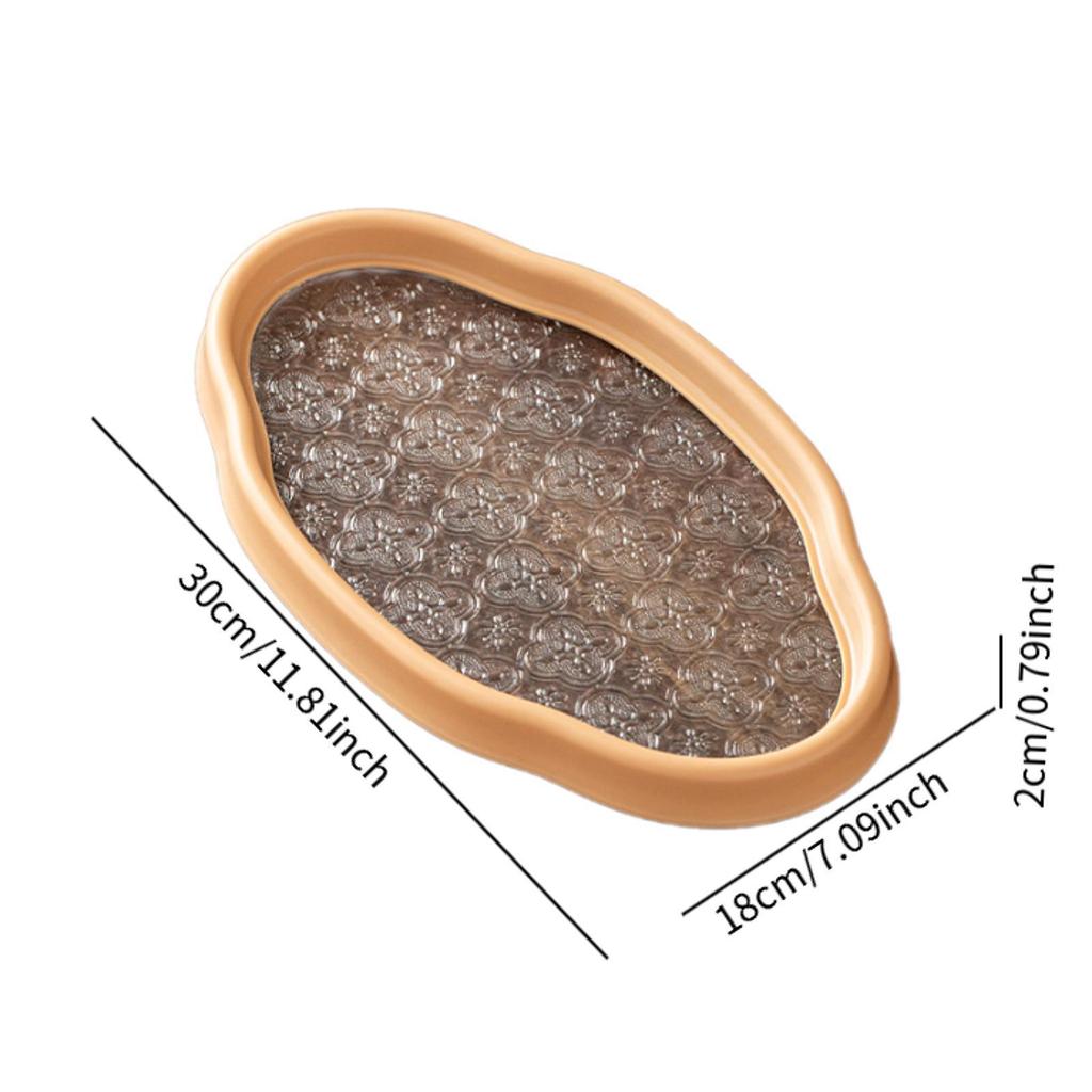 Поднос стеклянный с цветком бегонии, поднос для хранения для кофейного столика, для завтрака, для мероприятий