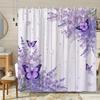 Душевая занавеска: Цветы лаванды и фиолетовые бабочки для безмятежного и вдохновленного природой декора ванной комнаты