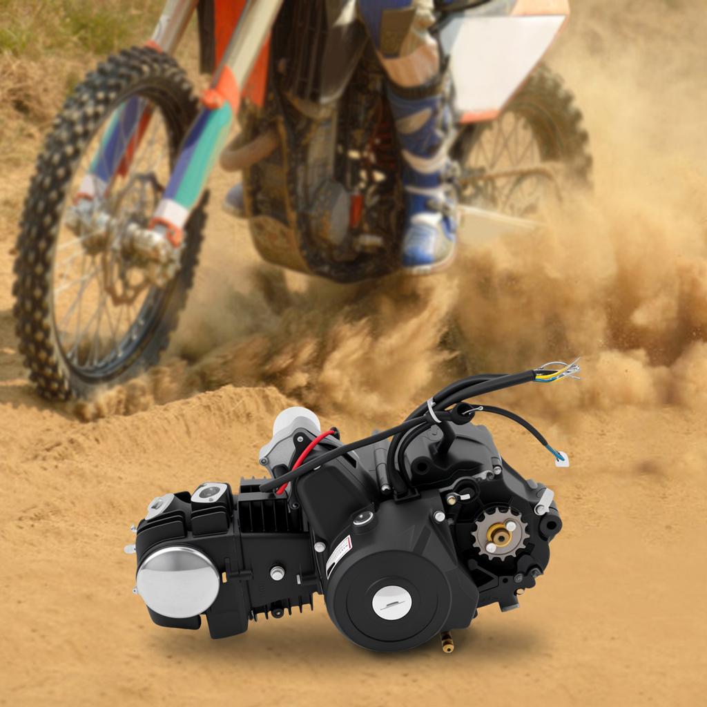 125CC 4-Stroke Engine Motor Complete Kit, 4 Speed Semi-Auto Transmission Motorcycle  Engine ATV Motor with CDI Ignition