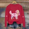 Breast  Sweatshirts For WomenRibbon Breast  Shirt Cute Dog Graphic  Long Sleeve Tops