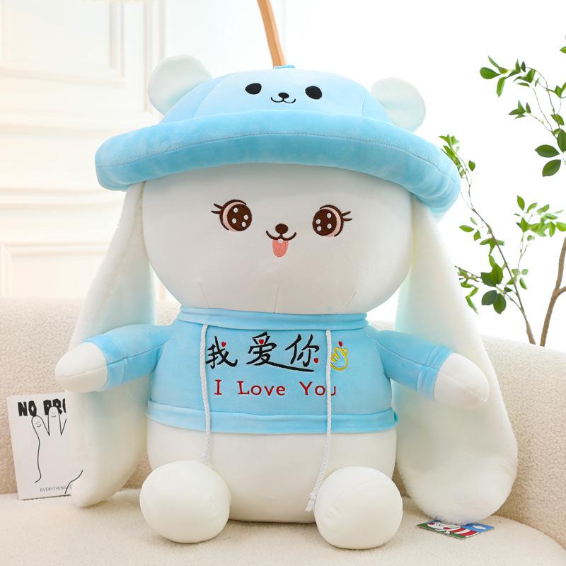 Креативная пара плюшевых игрушек-кроликов с обвислыми ушами, чтобы подарить девушке на День святого Валентина, трогательный подарок в виде кролика-подушки, кукла для призового автомата