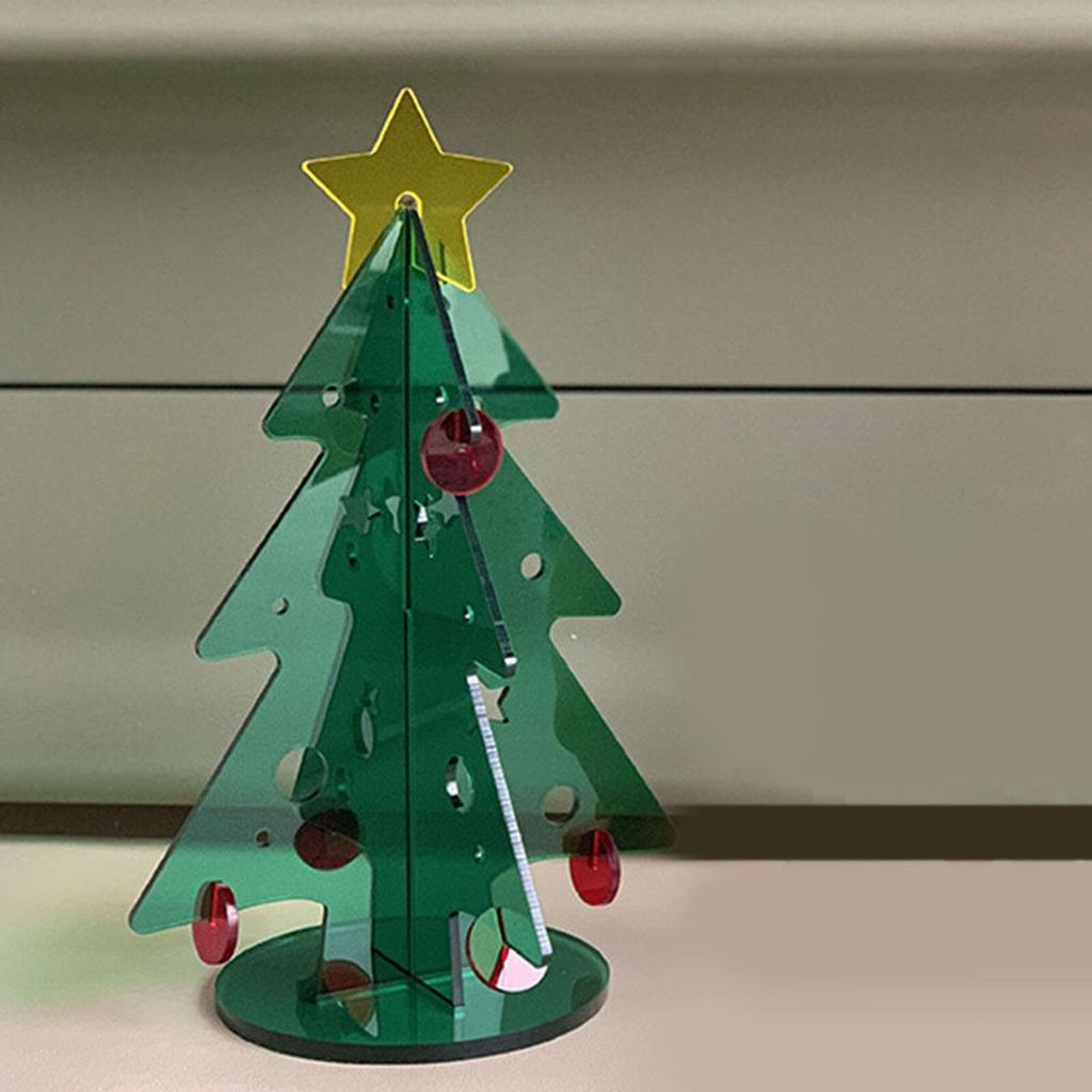 Акриловая новогодняя елка DIY Kit Мини Простая установка Настольная новогодняя елка для украшения подарка M 145x195 мм