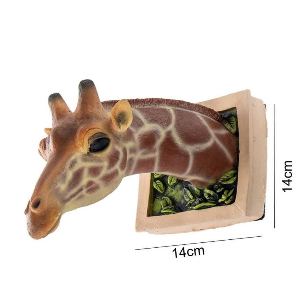3D Wall Mounted Giraffe Sculpture Wall Art Life-like Wall Bursting Giraffe Bust
