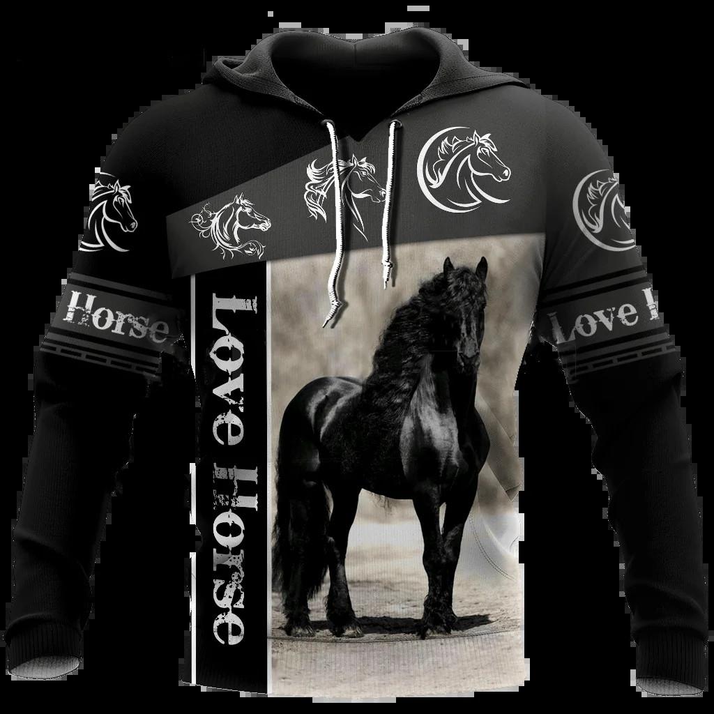 Yk2Newest Смешная татуировка на лошади с изображением животных уличная одежда с длинными рукавами спортивная одежда Newfashion 3D-печатная осенняя повседневная толстовка с капюшоном