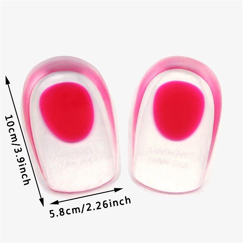 Soft Silicone Increase Heel Support Pad Cup Gel Shock Cushion Orthotic Insole Plantar Care