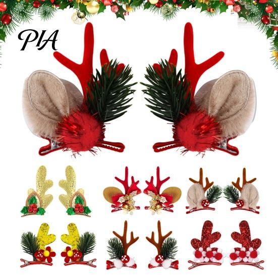Festive Hair Barrettes for Christmas Party Reindeer Antler Clips Girls, Xmas Barrettes, Holiday Accessories Cosplay Photo Props Styling Tools