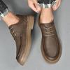 Модные повседневные мужские кожаные туфли в модном минималистичном стиле для отдыха на природе, вечеринки, повседневные, деловые, офисные, молодежные, качественные мужские туфли