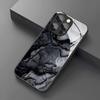 Чехол для iPhone 17 Pro Max 16 15 14 13 12 11 7 8 Plus 17Air 16E XR XS X Черный Мраморный Градиентный Рисунок Закаленное Стекло Чехол для Телефона